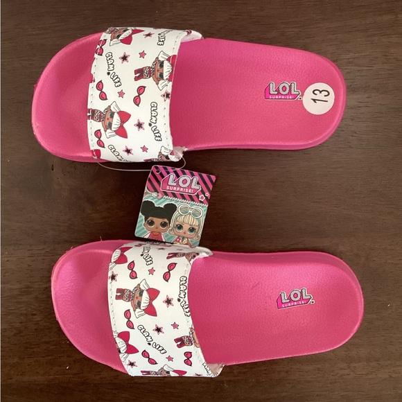 NEW L.O.L. Surprise! Pink Kids Girl Slides Sandals - Picture 2 of 5